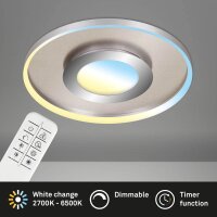 LED Deckenleuchte Deckenlampe, Nickelmatt, 25 Watt,...