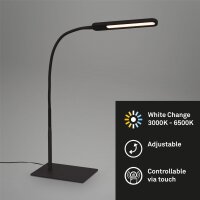 Tischlampe Tischleuchte, Schwarz, 8 Watt, 3000K, Touchdimmer, 23 x 16,5 x max. 95 cm – Briloner