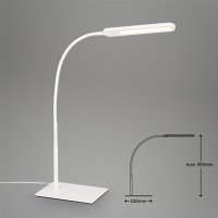 B-Kartonage Tischleuchte Briloner Servo LED CCT Tischlampe Office Touch Dimmbar Schreibtischlampe Flexarm Weiß