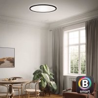 B-Kartonage Deckenleuchte Briloner SmartHome Deckenlampe 22W CCT Dimmbar Fernbedienung Panel Backlight Rund Schwarz