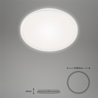 B-Kartonage Deckenleuchte Briloner LED 15W Deckenlampe weiß 28 cm Backlight