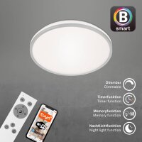 LED Deckenleuchte Panel Ivy Sky, Chrom, 24 Watt, 3000 – 6500K, dimmbar – Briloner