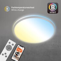 Deckenleuchte Briloner  42 Watt LED Smart Deckenlampe Silber 49 cm Fernbedienung CCT dimmbar