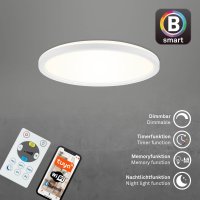 B-Kartonage Deckenleuchte Briloner SmartHome CCT LED Panel, Ø29,3cm 18W 2400 lm, Weiß