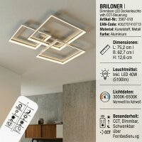 Briloner Deckenleuchte LED 40W Deckenlampe CCT Dimmbar...