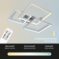 Briloner Deckenleuchte LED 40W Deckenlampe CCT Dimmbar Fernbedienung Schwenkbar Aluminium
