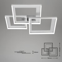 Briloner Deckenleuchte LED 40W Deckenlampe CCT Dimmbar Fernbedienung Schwenkbar Aluminium