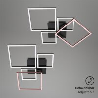Deckenleuchte Briloner Frame LED 38W CCT Dimmbar Deckenlampe Schwenkbar Schwarz