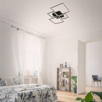 Deckenleuchte Briloner Frame LED 38W CCT Dimmbar Deckenlampe Schwenkbar Schwarz