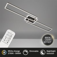 B-Kartonage Deckenleuchte Briloner Frame LED 40W 110CM CCT Backlight Mittellicht Fernbedienung Dimmbar Schwarz