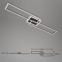 Deckenleuchte Briloner Frame LED 40W 110CM CCT Backlight Mittellicht Fernbedienung Dimmbar Schwarz