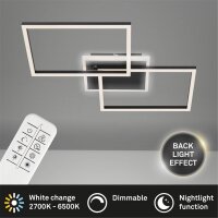 Deckenleuchte Briloner Frame LED mit Fernbedienung Deckenlampe schwarz Lichtfarbe verstellbar