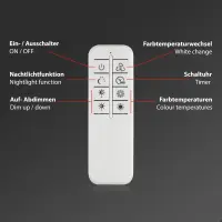 Deckenleuchte Briloner Frame LED mit Fernbedienung Deckenlampe schwarz Lichtfarbe verstellbar