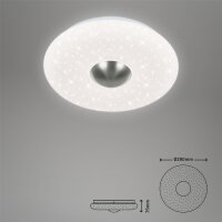 LED Deckenlampe Nalu, Weiß, 12 Watt, 4000K, Sternenhimmel-Effekt, Ø 29 cm – Briloner