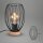 Tischleuchte Briloner E27-Fassung Ø 17,5CM Tischlampe Holz Kabelschalter Metallkorb Schwarz