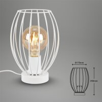 Tischleuchte Tischlampe, Weiß, 25 Watt (exkl.), Ø 17,5 cm – Briloner