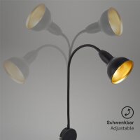 Wandleuchte Briloner E14-Fassung Ø 8CM Wandlampe Flexarm Schalter Spotl Bettleuchte Schwenkbar Bettlampe Schwarz-Gold