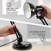 Tischleuchte Pixa, Schwarz, 25 Watt, E14-Fassung, 22,4 x 54,6 cm – Briloner
