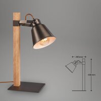 Tischleuchte Briloner Holz Braun E27 Tischlampe Metall