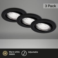 Briloner 3er Set LED Einbauleuchten Schwarz Ø8,6cm...