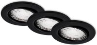 Briloner 3er Set LED Einbauleuchten Schwarz Ø8,6cm Schwenkbar 3x 5W GU10 460lm Warmweiß