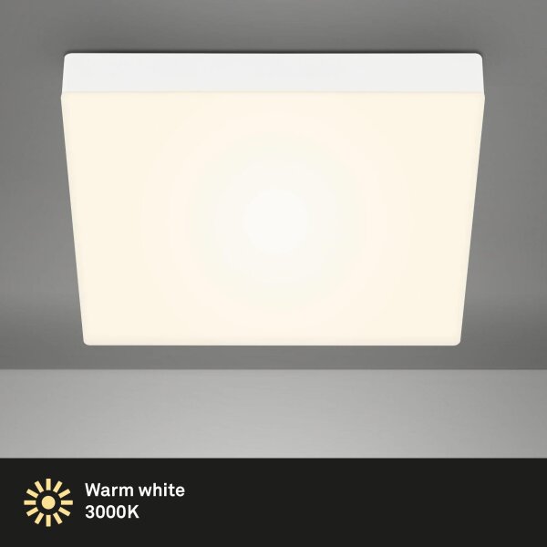 LED Deckenleuchte Rahmenlose, Weiß, 21 Watt, 2000lm, 3000K, 28,7 x 28,7 x 3,6 cm – Briloner