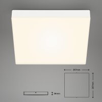 LED Deckenleuchte Rahmenlose, Weiß, 21 Watt, 2000lm, 3000K, 28,7 x 28,7 x 3,6 cm – Briloner