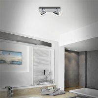 2-flammiger Deckenspot Banyo, Chrom, 2x5W, GU10-Fassung, IP44, 29 x 11,2 cm – Briloner