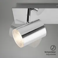 2-flammiger Deckenspot Banyo, Chrom, 2x5W, GU10-Fassung, IP44, 29 x 11,2 cm – Briloner
