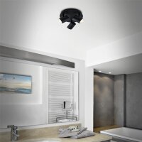 Badleuchte Briloner 3xGU10 Ø 21CM Badezimmerlampe IP44 Strahler Schwenkbar Spot Metall Schwarz