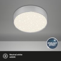 LED Deckenleuchte, Silber, 11 Watt, Sternenhimmel-Effekt, Ø 15,7 cm – Briloner