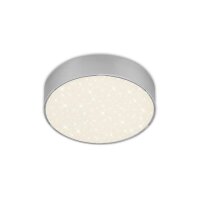 LED Deckenleuchte, Silber, 11 Watt, Sternenhimmel-Effekt, Ø 15,7 cm – Briloner
