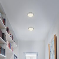 LED Deckenleuchte, Silber, 11 Watt, Sternenhimmel-Effekt, Ø 15,7 cm – Briloner