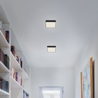 Deckenleuchte Briloner LED 11W 15,7CM Deckenlampe Sternenhimmel Rahmenlos 4000K Eckig Schwarz