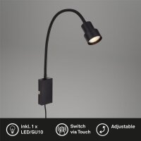 LED Wandleuchte Bettleuchte, Schwarz, 5 Watt, 6 x 69 cm...