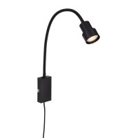 LED Wandleuchte Bettleuchte, Schwarz, 5 Watt, 6 x 69 cm – Briloner