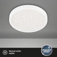 LED Deckenleuchte Sternenhimmel, Weiß, 24 Watt, 4000K, Sternenhimmel-Effekt, Ø 38 cm – Briloner