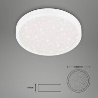 LED Deckenleuchte Sternenhimmel, Weiß, 24 Watt, 4000K, Sternenhimmel-Effekt, Ø 38 cm – Briloner