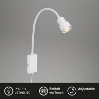 Bettleuchte Briloner LED Wandlampe Flexarm Weiß mit...