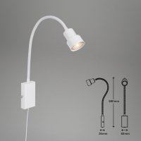 Bettleuchte Briloner LED Wandlampe Flexarm Weiß mit Touch