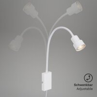 LED Wandleuchte Bettleuchte, Weiß, 5 Watt, 3000K, 2,6 x 6 x 69 cm – Briloner