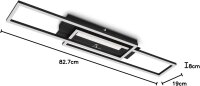 Deckenleuchte Briloner Frame 40 Watt LED Deckenlampe Schwarz Mittellicht über Wandschalter schaltbar