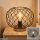Tischlampe Drahtgeflecht, Schwarz / Holz, 40 Watt, E27-Fassung, Ø 30 cm – Briloner