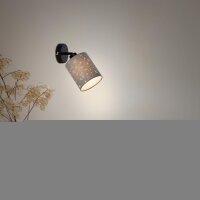 Wandlampe Spot Wandleuchte mit Sternendekor, Grau, Schwarz, 25 Watt, E27-Fassung – Briloner