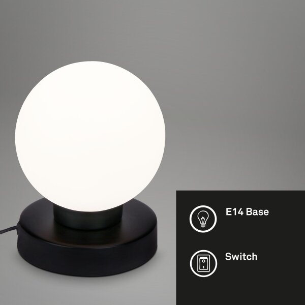 Briloner Tischleuchte E14-Fassung Kabelschalter Tischlampe Schwarz