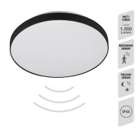 LED Deckenleuchte Sensor, Schwarz, 16 Watt, IP44, Ø 29 cm – Telefunken