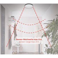 LED Deckenleuchte Sensor, Schwarz, 16 Watt, IP44, Ø 29 cm – Telefunken