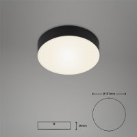 Deckenleuchte Briloner LED 11W Ø 15,7CM Deckenlampe Rahmenlos Aufbauleuchte 3000K Rund Schwarz