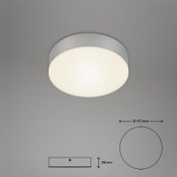 B-Kartonage Deckenleuchte Briloner LED 11W Ø 15,7CM Deckenlampe Rahmenlos Aufbauleuchte 3000K Silber