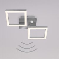 LED Deckenlampe Frame, Chrom / Alu, 12 Watt, 3000K,...